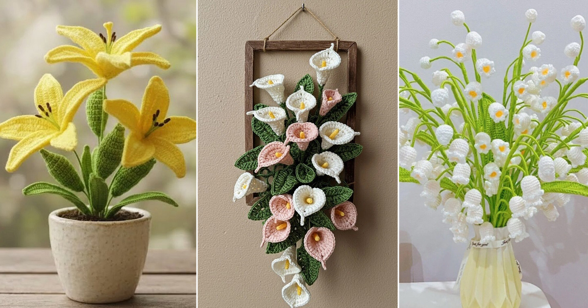 crochet flowering lilies