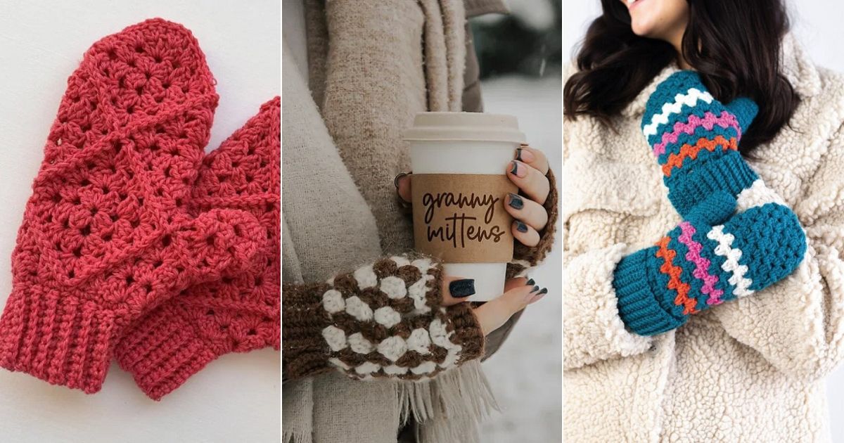7 Crochet Granny Mittens Free Patterns 8 crochet granny mittens