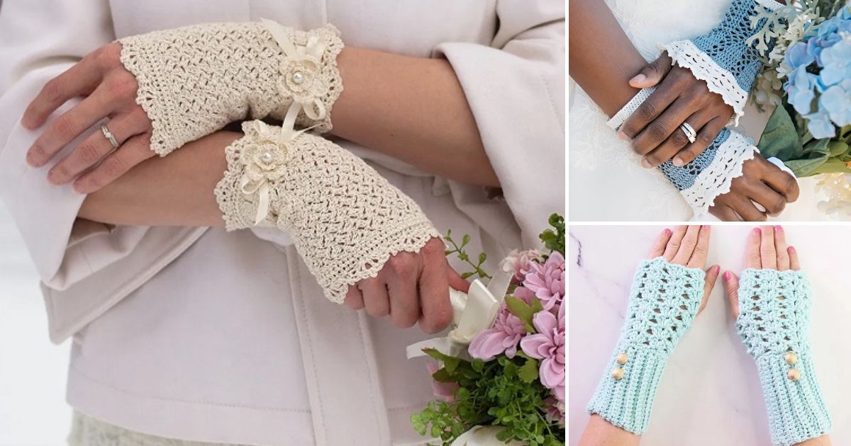 crochet lace gloves
