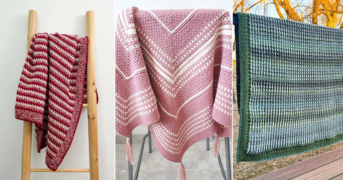 13 Crochet Moss Stitch Blanket Free Patterns 9 crochet moss stitch