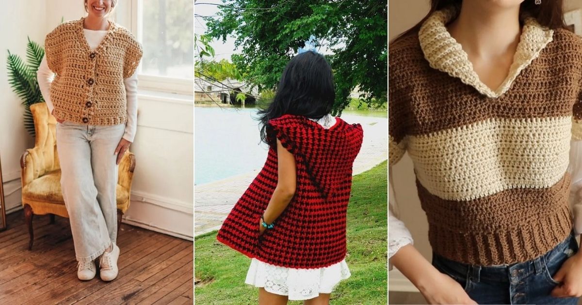 crochet oversized vest