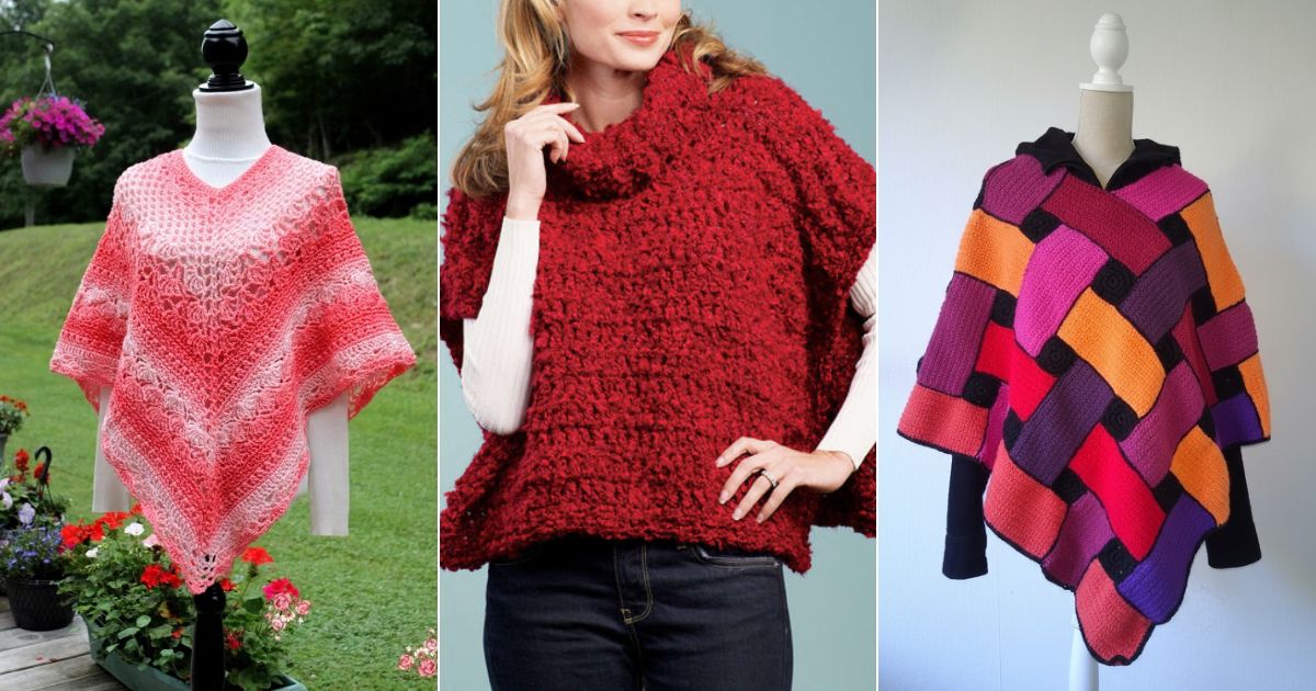 crochet poncho free