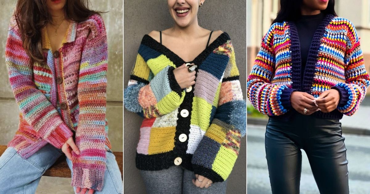 crochet scrap cardigan