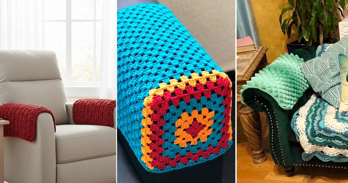 crochet sofa armrest
