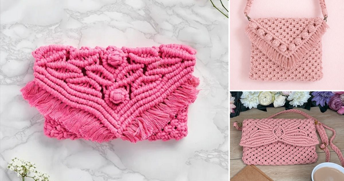 macrame clutch bag