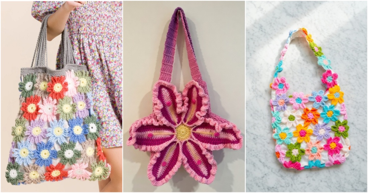 crochet floral beach