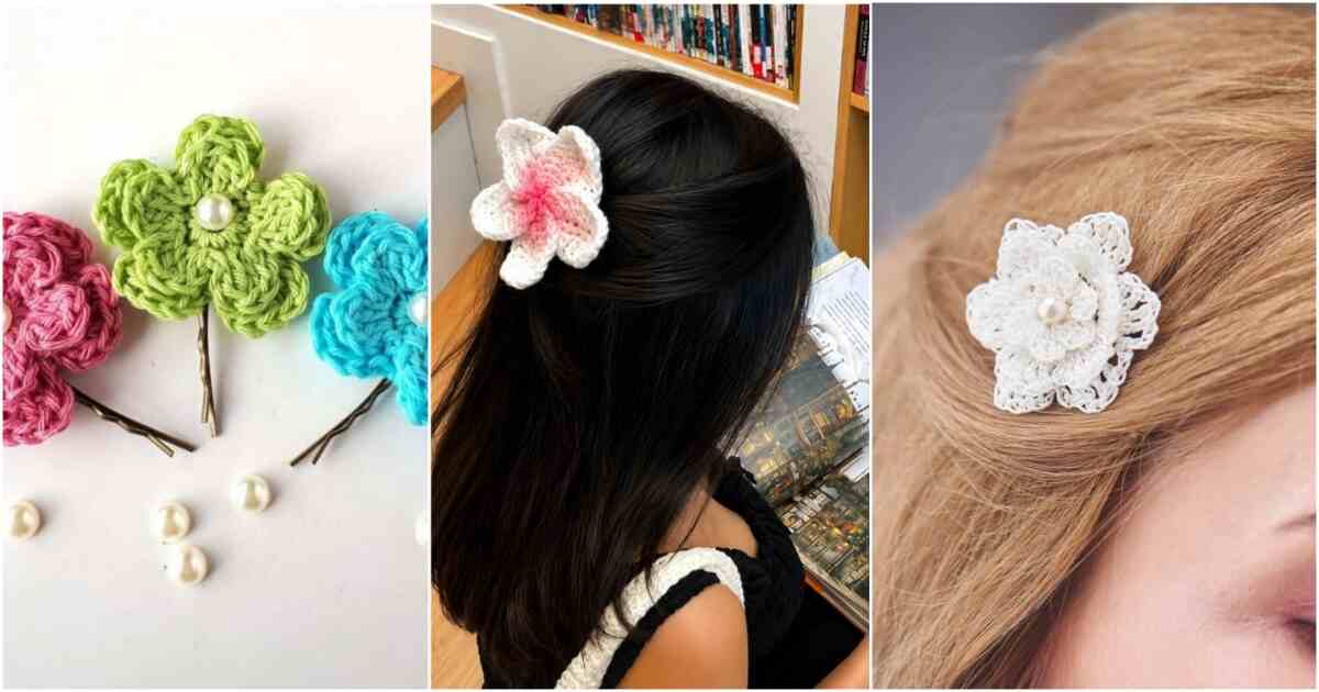 crochet floral hair