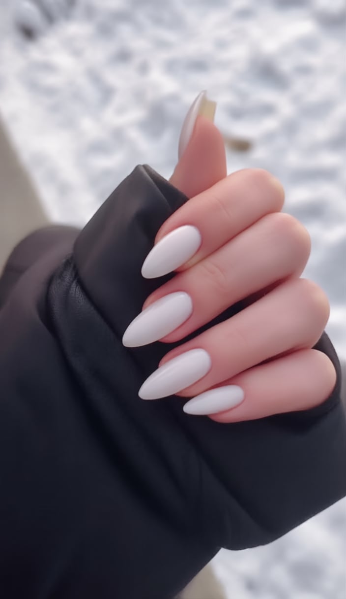 winter almond nails