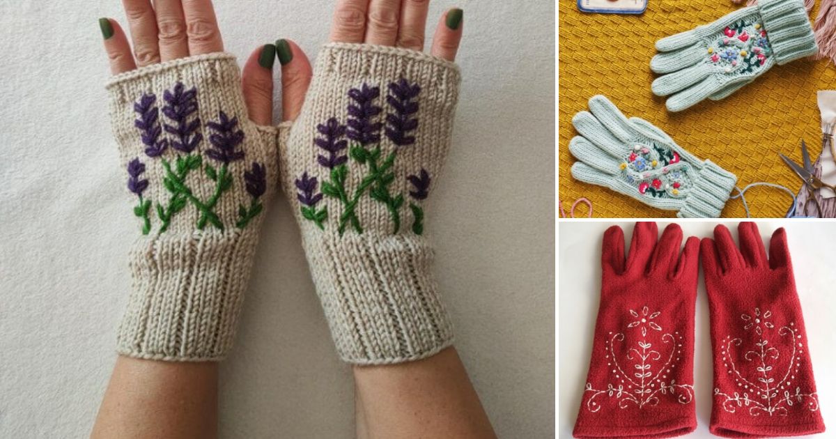 embroidered gloves free