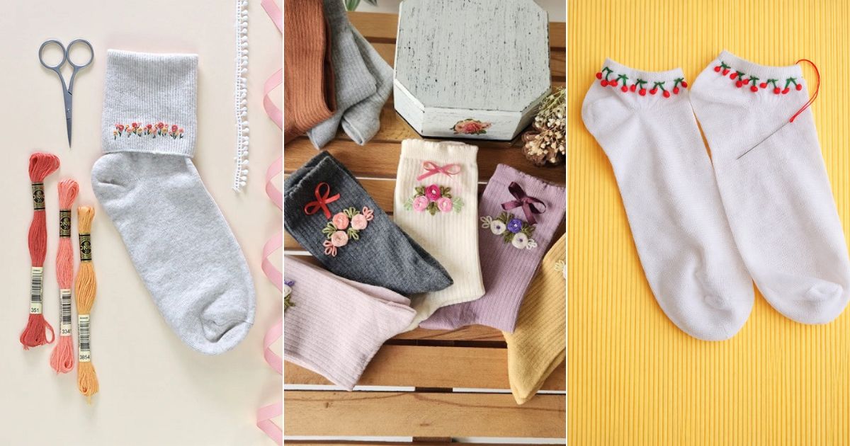 embroidered socks free