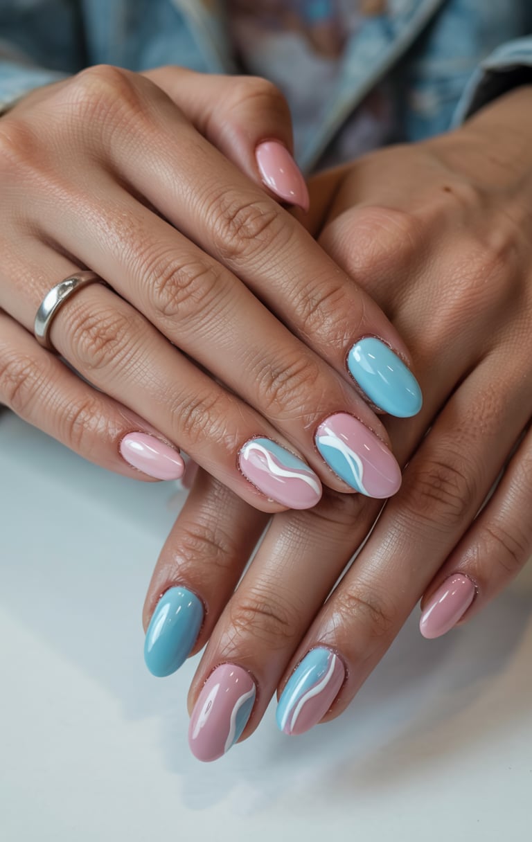 baby blue nails