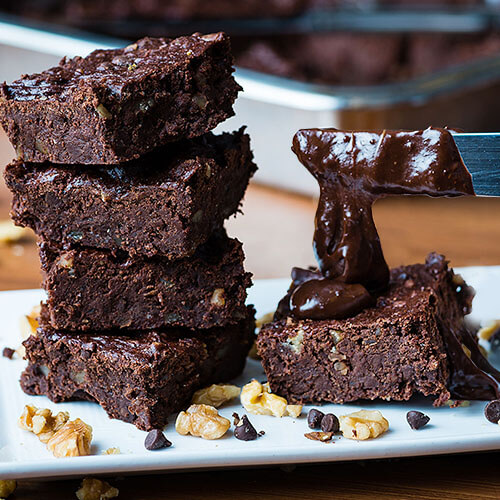 Chocolate Walnut Brownies (gluten-free, dairy-free, egg-free) 8 chocolate walnut brownies