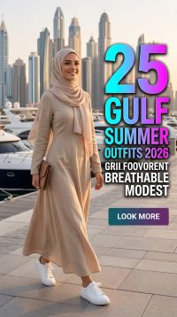 25 Gulf Summer Outfits for Women 2026 Chic & Breathable Modest Fashion Ideas 3 gulf summer outfits