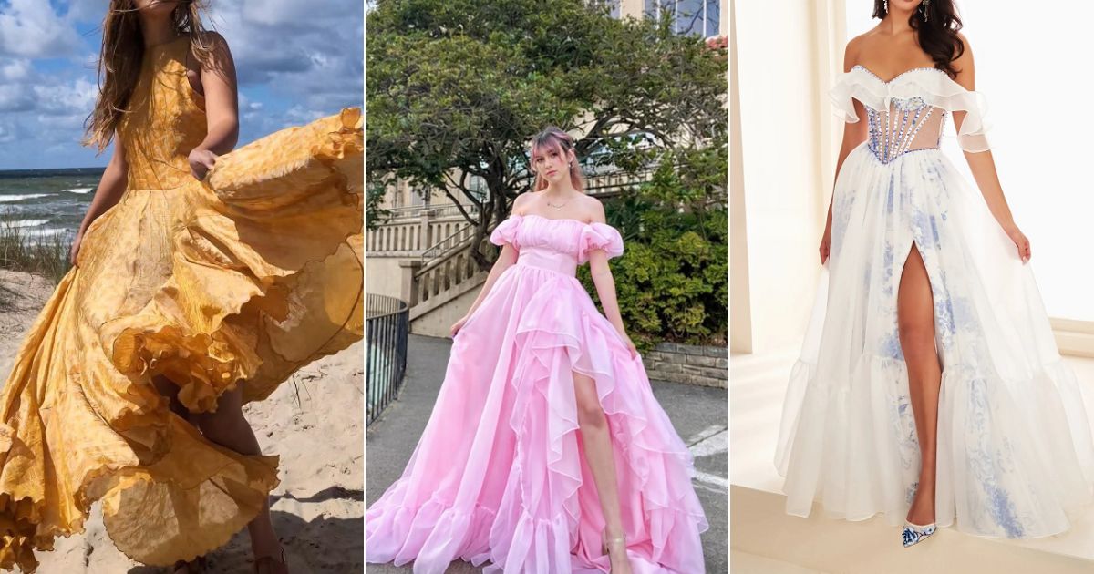 highslit ruffle prom
