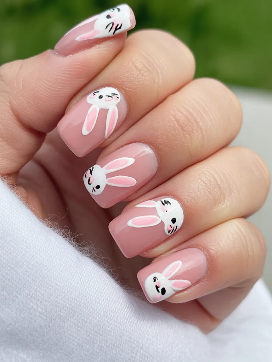 funny bunny nails