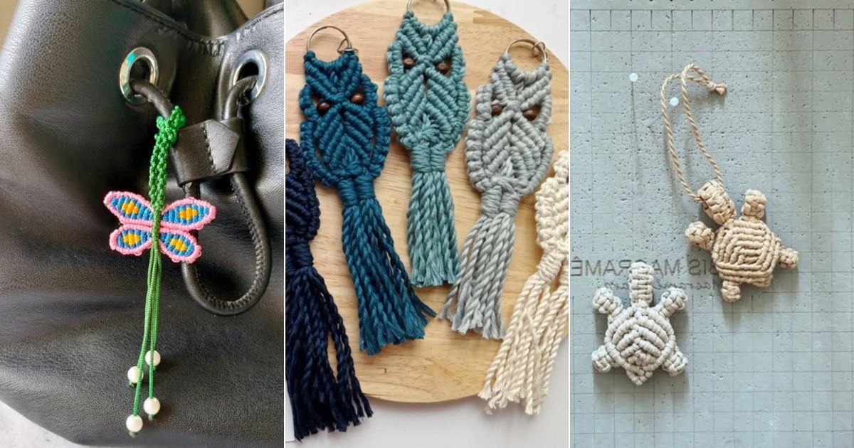 5 Macrame Animal Bag Charm Free Patterns 6 macrame animal bag