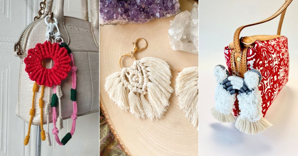 macrame bag charm