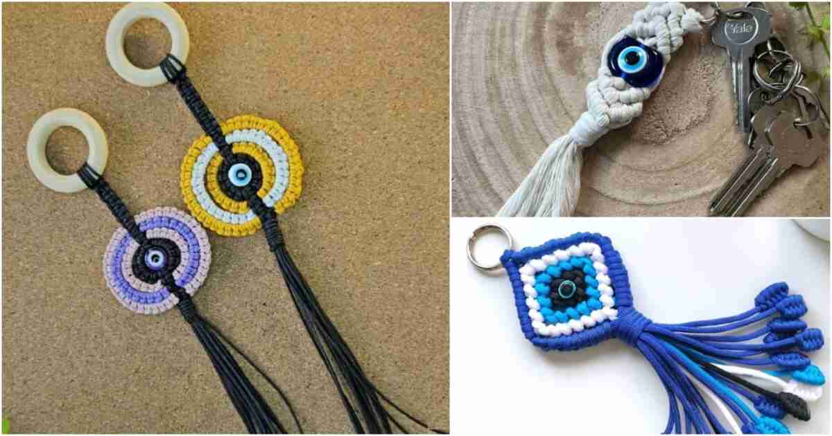 6 Macrame Evil Eye Keychain Free Patterns 10 macrame evil eye