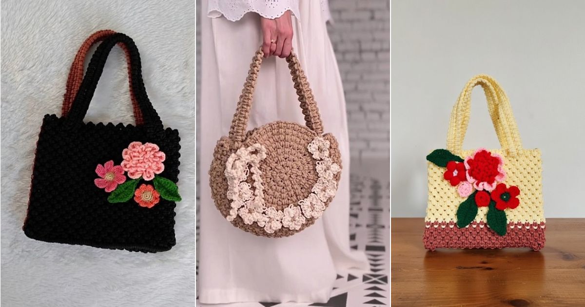10 Macrame Floral Bag Free Patterns 5 macrame floral bag