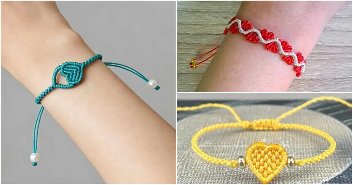 7 Macrame Heart Bracelet Free Patterns 2 macrame heart bracelet