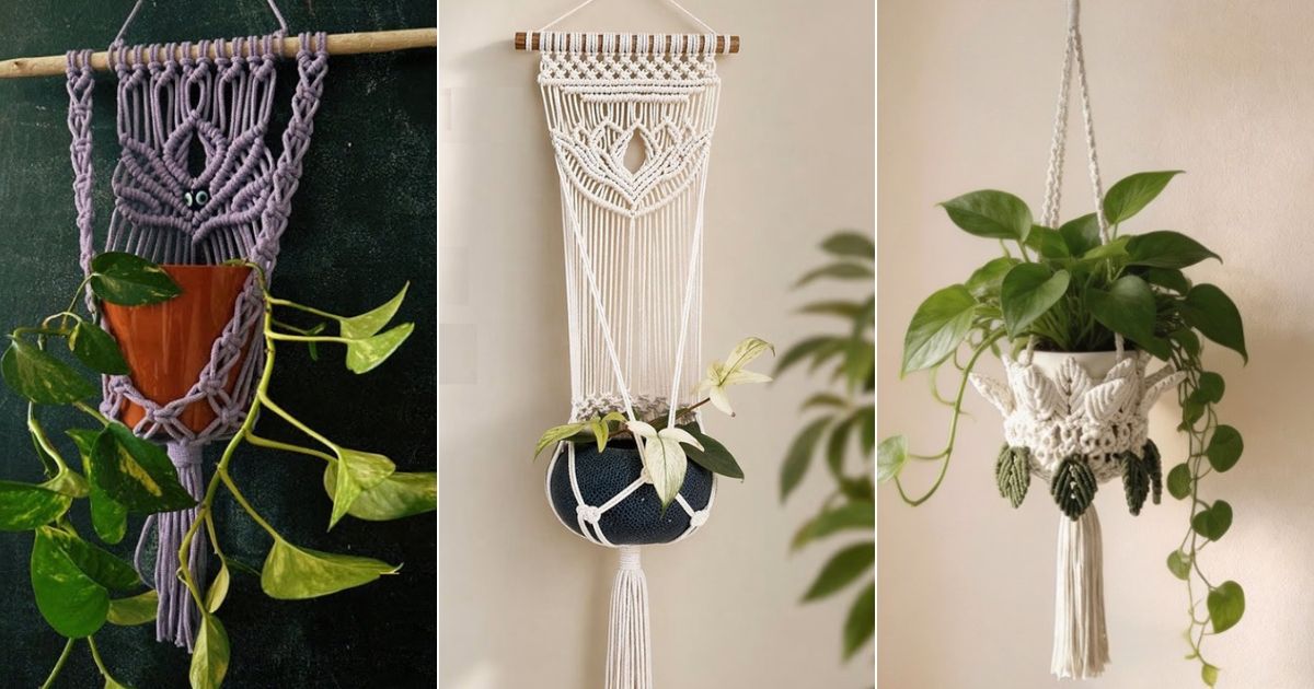 4 Macrame Lotus Plant Hanger Free Patterns 3 macrame lotus plant