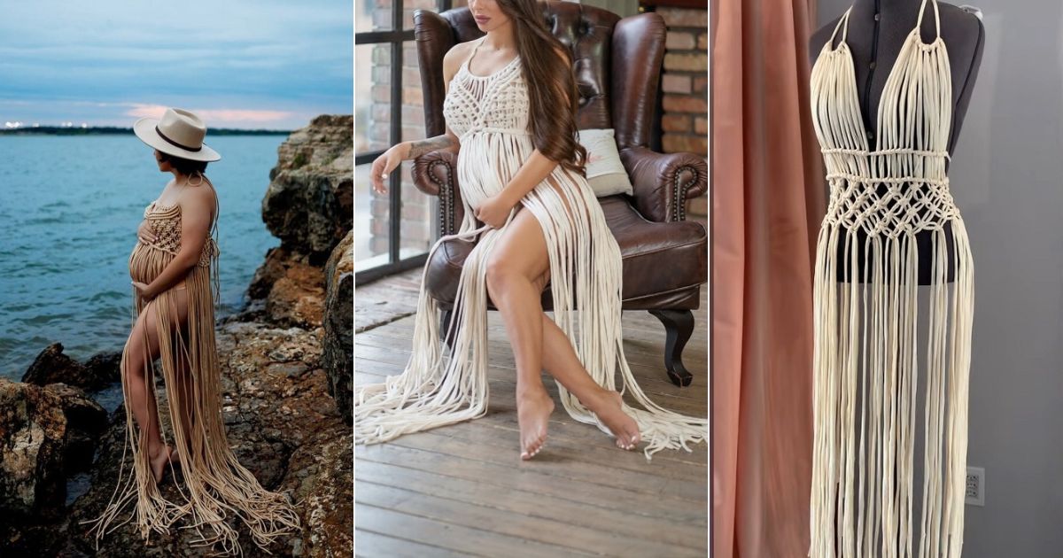 macrame maternity dress