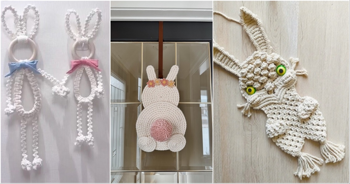 7 Macrame Bunny Free Patterns 8 macrame bunny free