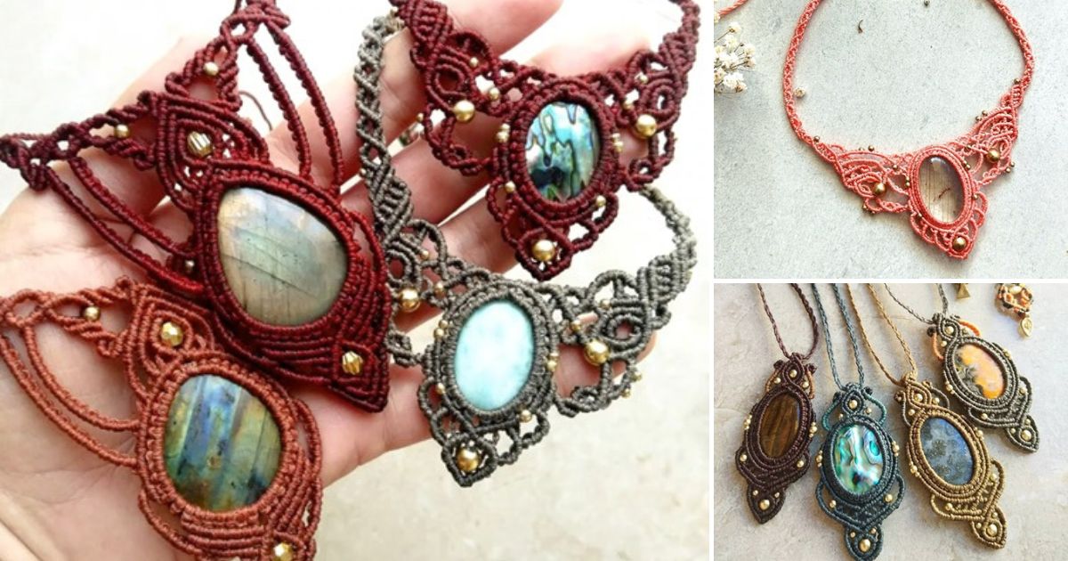 8 Macrame Stone Necklace Free Patterns 10 macrame stone necklace
