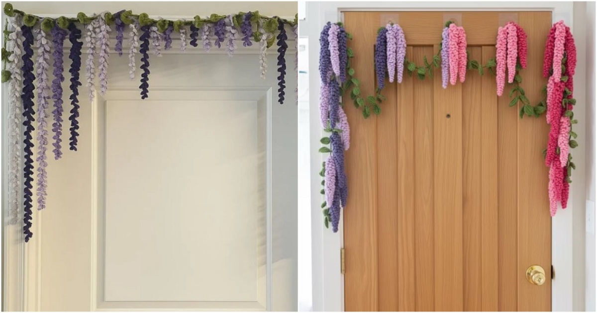 crochet wisteria door