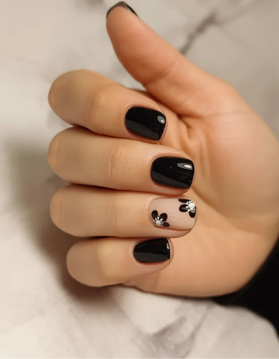 black spring nails