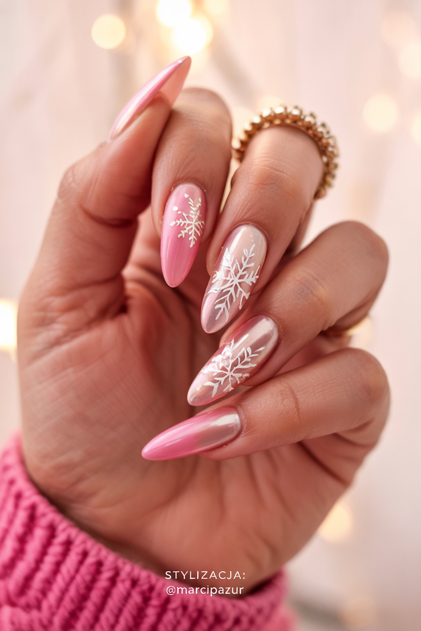 21 Pink Winter Nails Ideas for 2025-2026 That Feel Fresh and Festive 10 pink winter nails