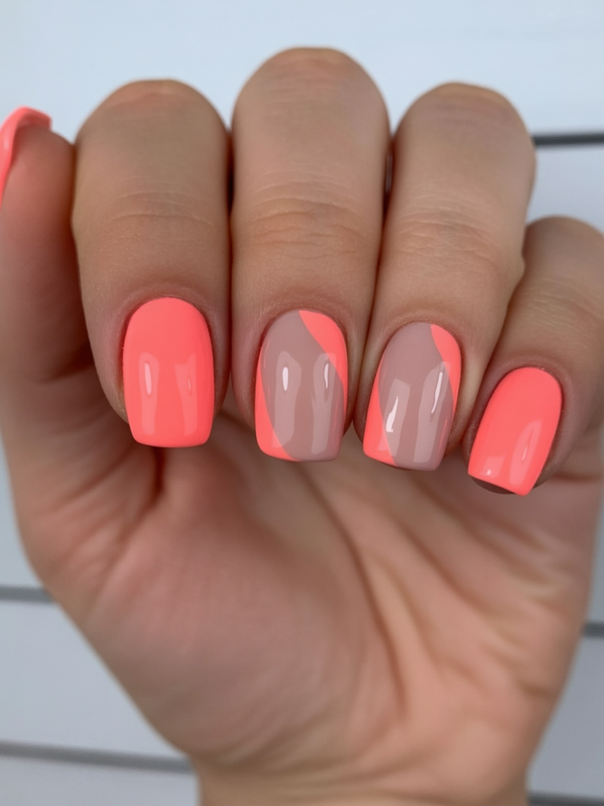 fresh coral nails