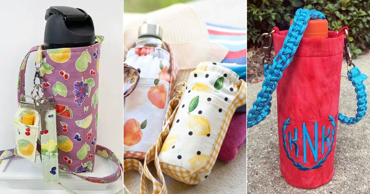 10 Water Bottle Holder Free Sewing Patterns 1 water bottle holder