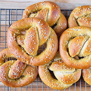 Soft & Chewy Sourdough Pretzels (spelt or einkorn) 4 soft amp chewy