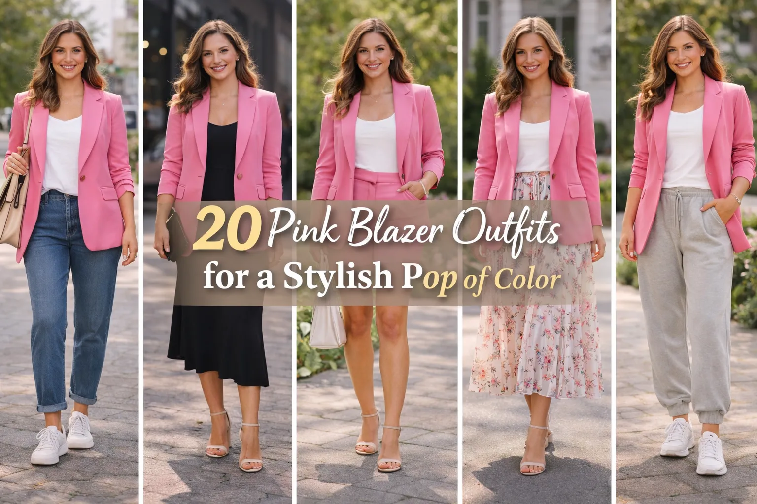 pink blazer outfits