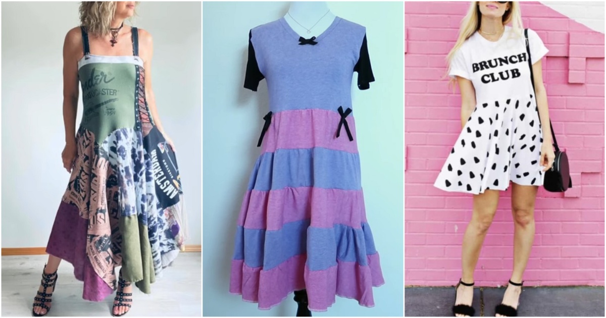 upcycled tshirt dress