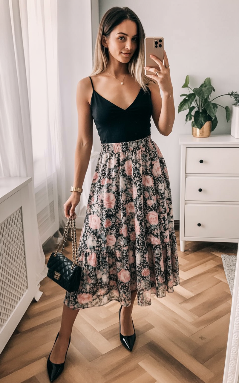 spring skirt outfits