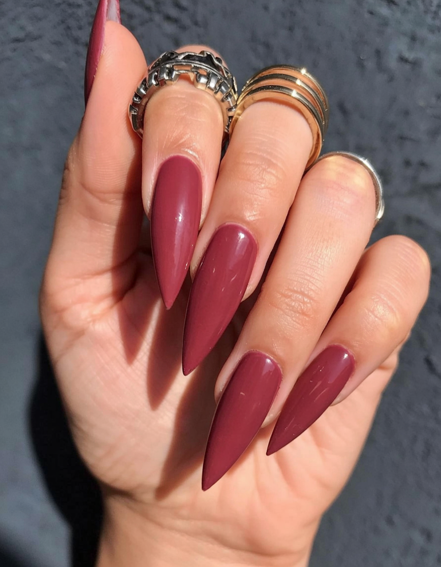 22 Fall Stiletto Nail Ideas for 2025 That Are Bold, Stylish, and Effortlessly Cool 9 fall stiletto nail