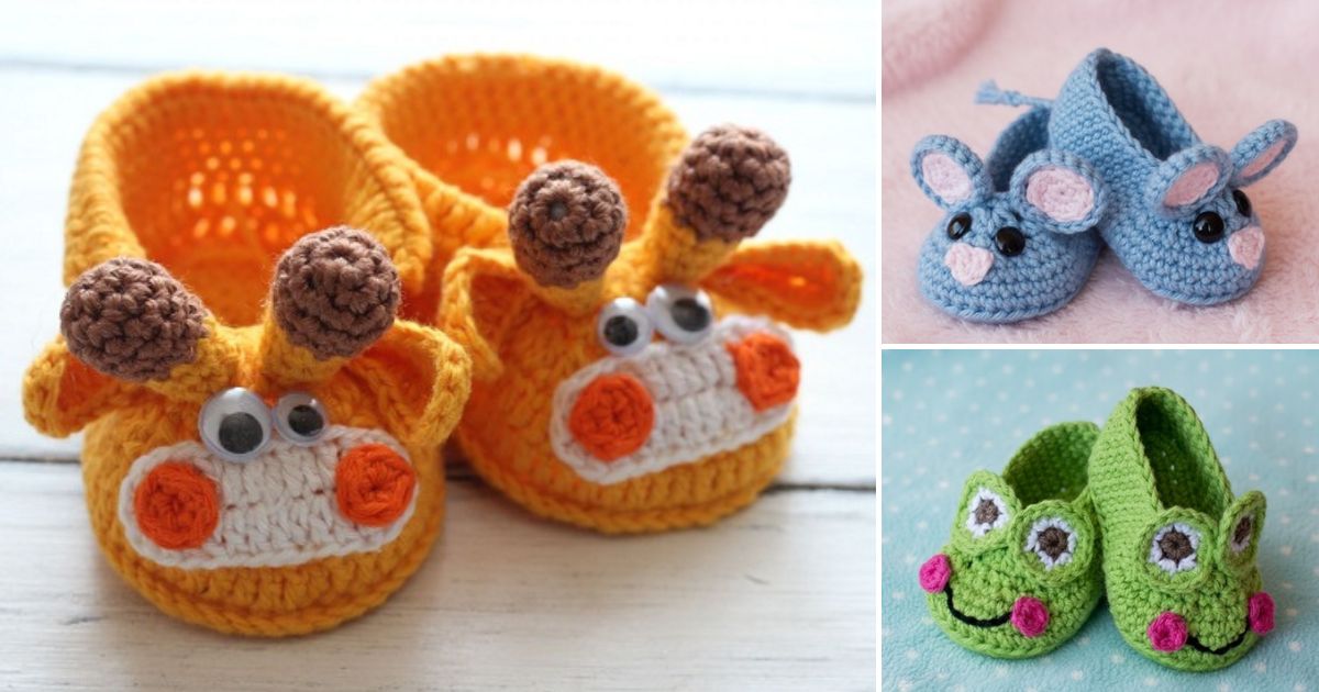 animal baby booties