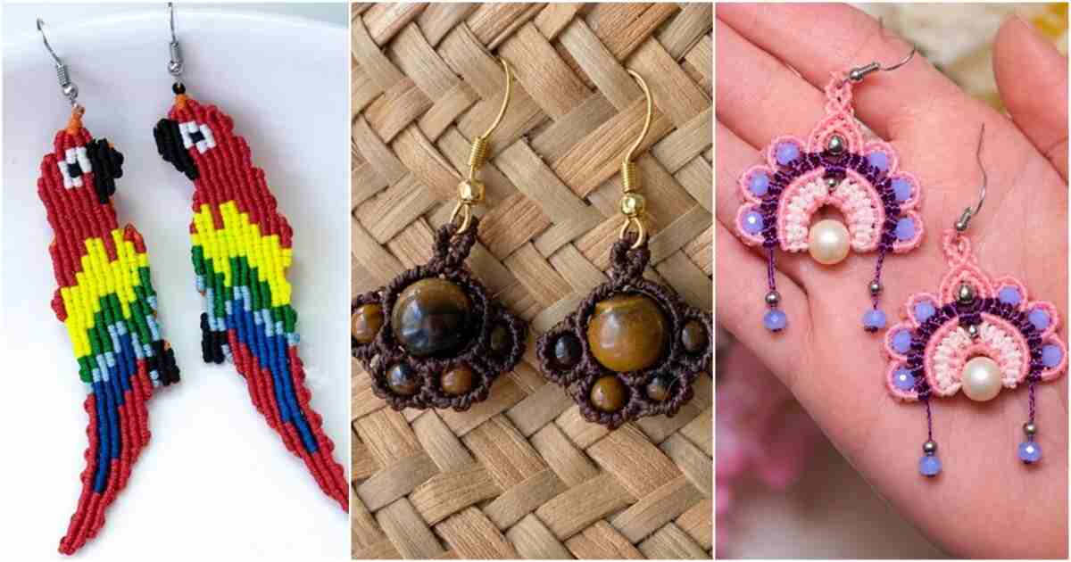 8 Unique Macrame Earrings Free Patterns 4 unique macrame earrings