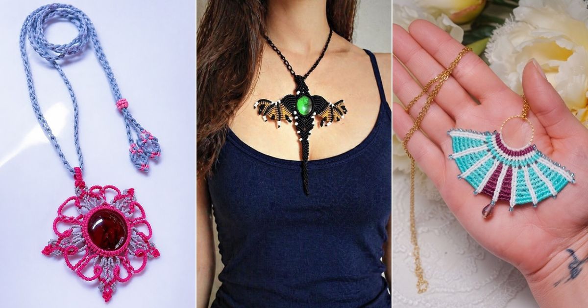 8 Unique Macrame Pendant Free Patterns 9 unique macrame pendant
