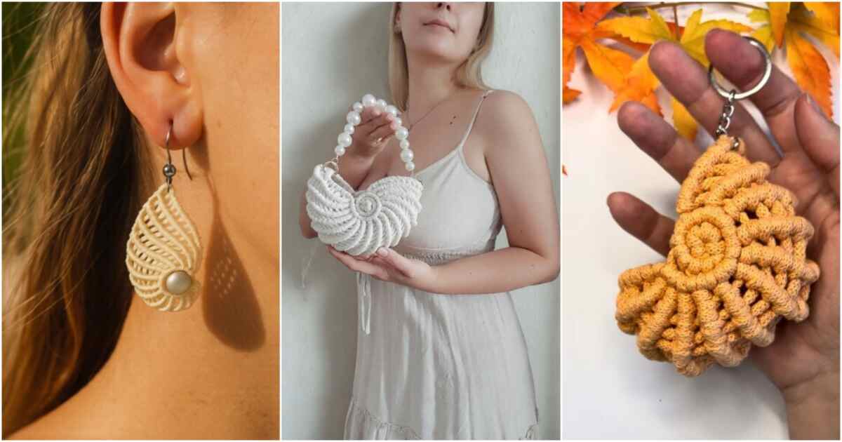 7 Unique Macrame Seashell Free Patterns 3 unique macrame seashell