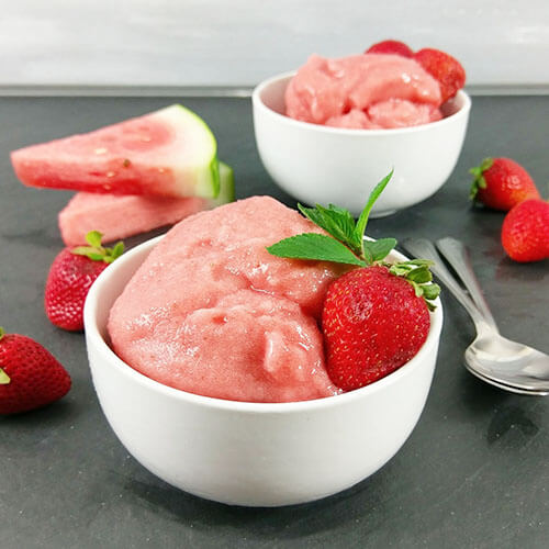 Probiotic Watermelon Strawberry Fruit Sorbet 6 probiotic watermelon strawberry