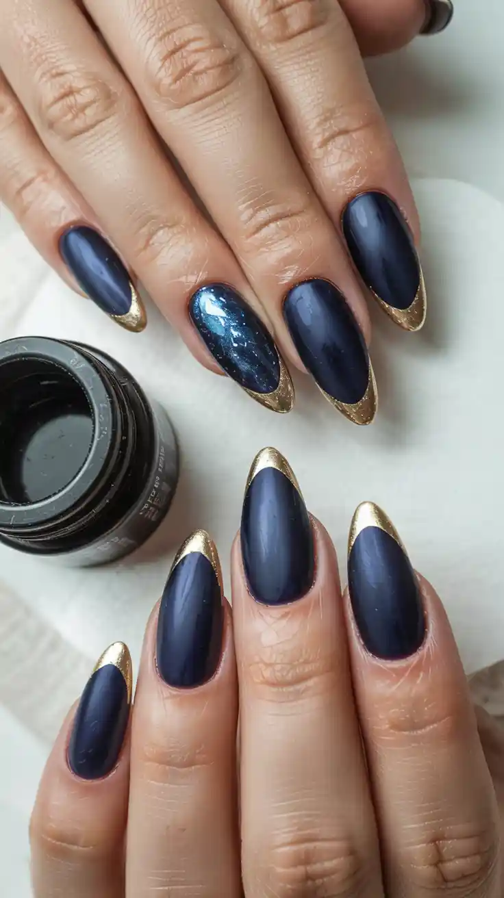 blue fall nails