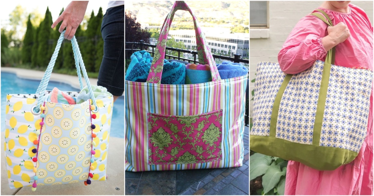 7 Beach Bag Free Sewing Patterns 5 beach bag free