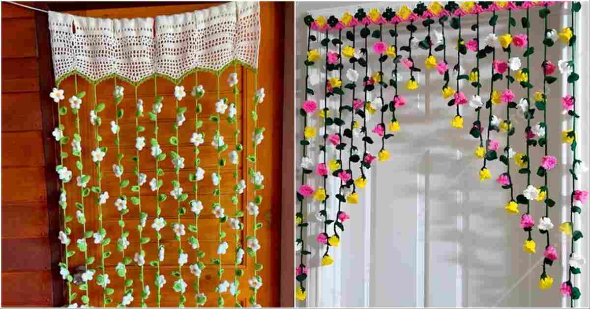 crochet flowering door