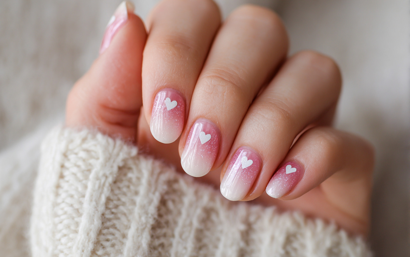 cute valentine nail
