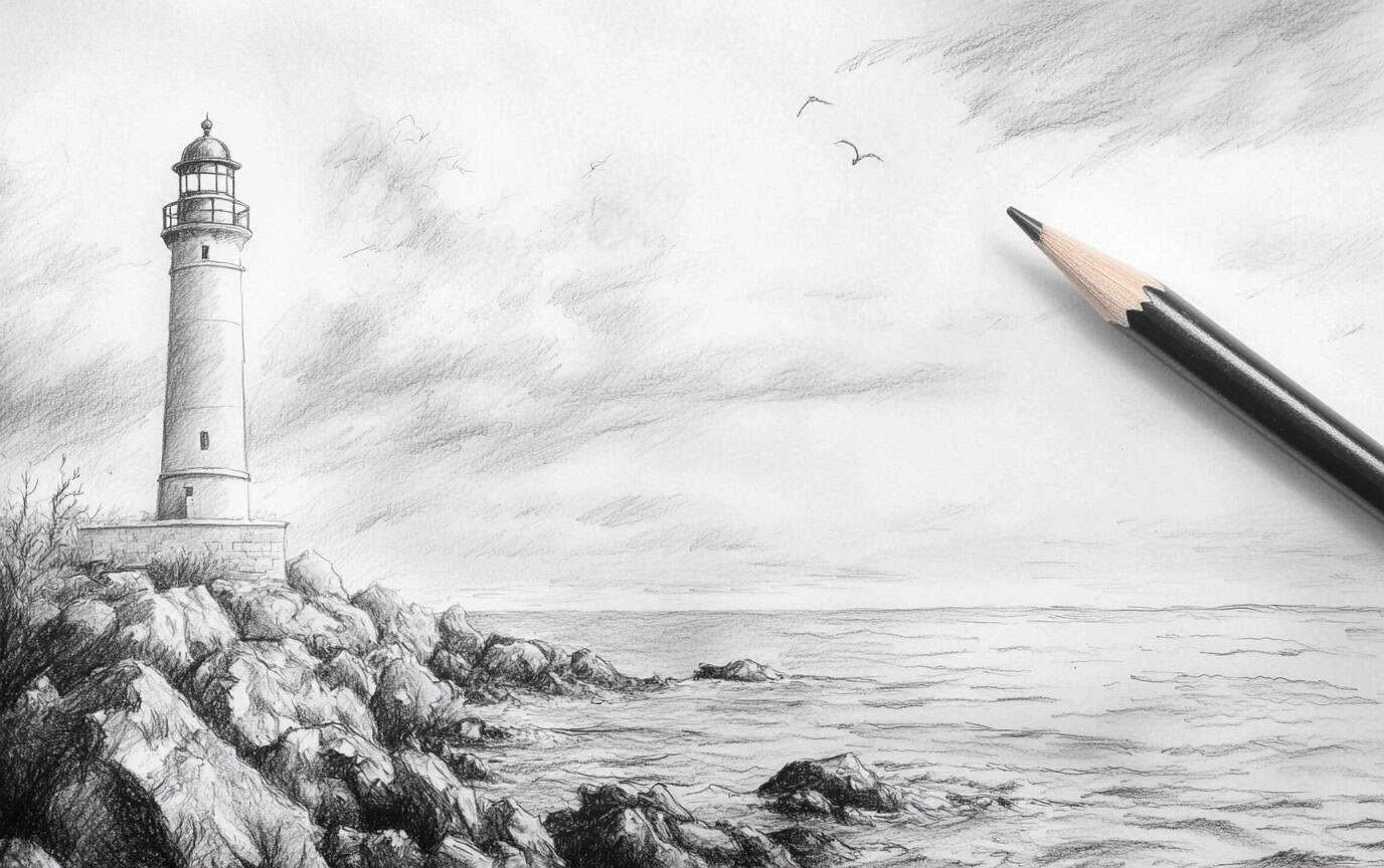striking charcoal drawing