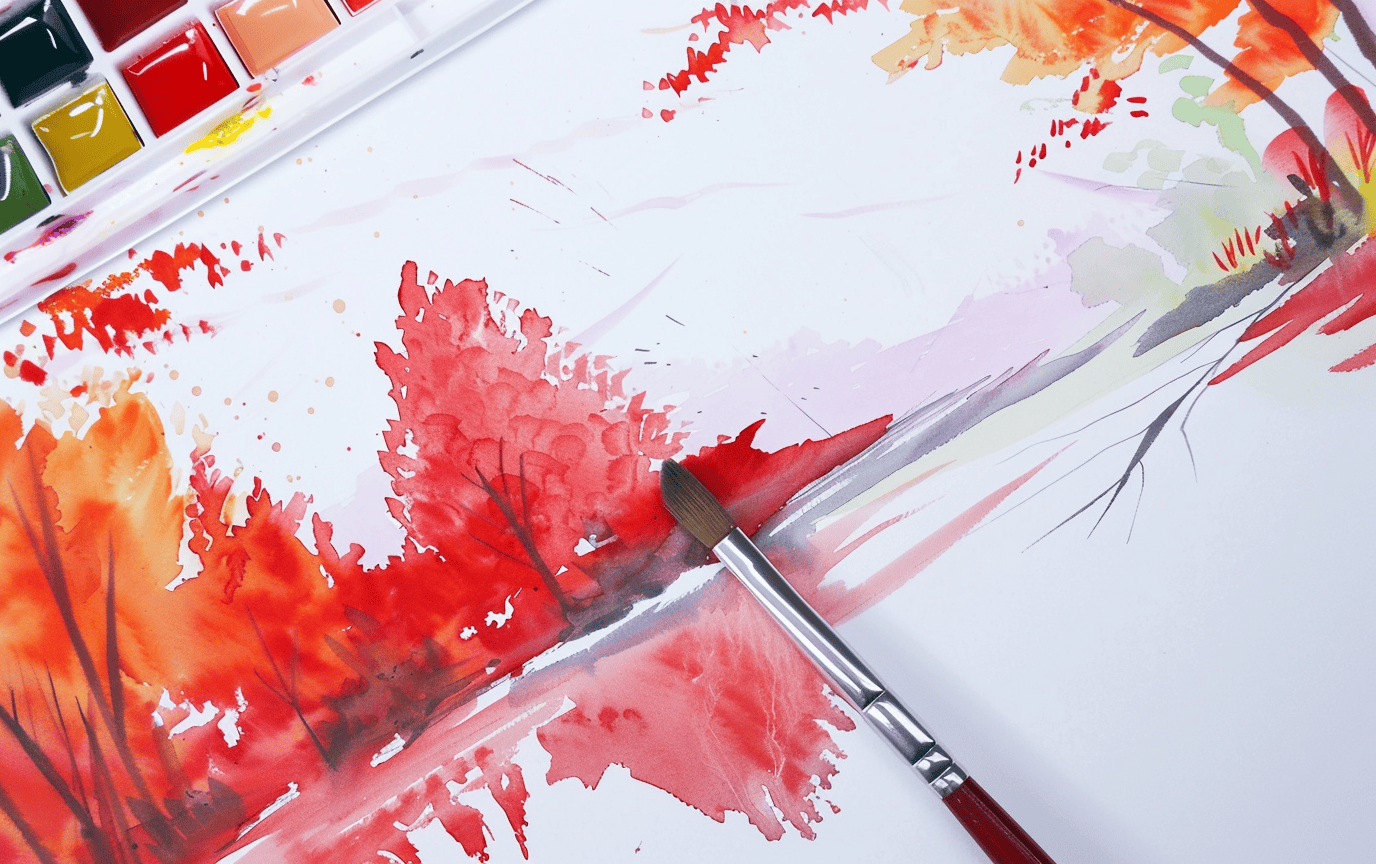 serene watercolor painting