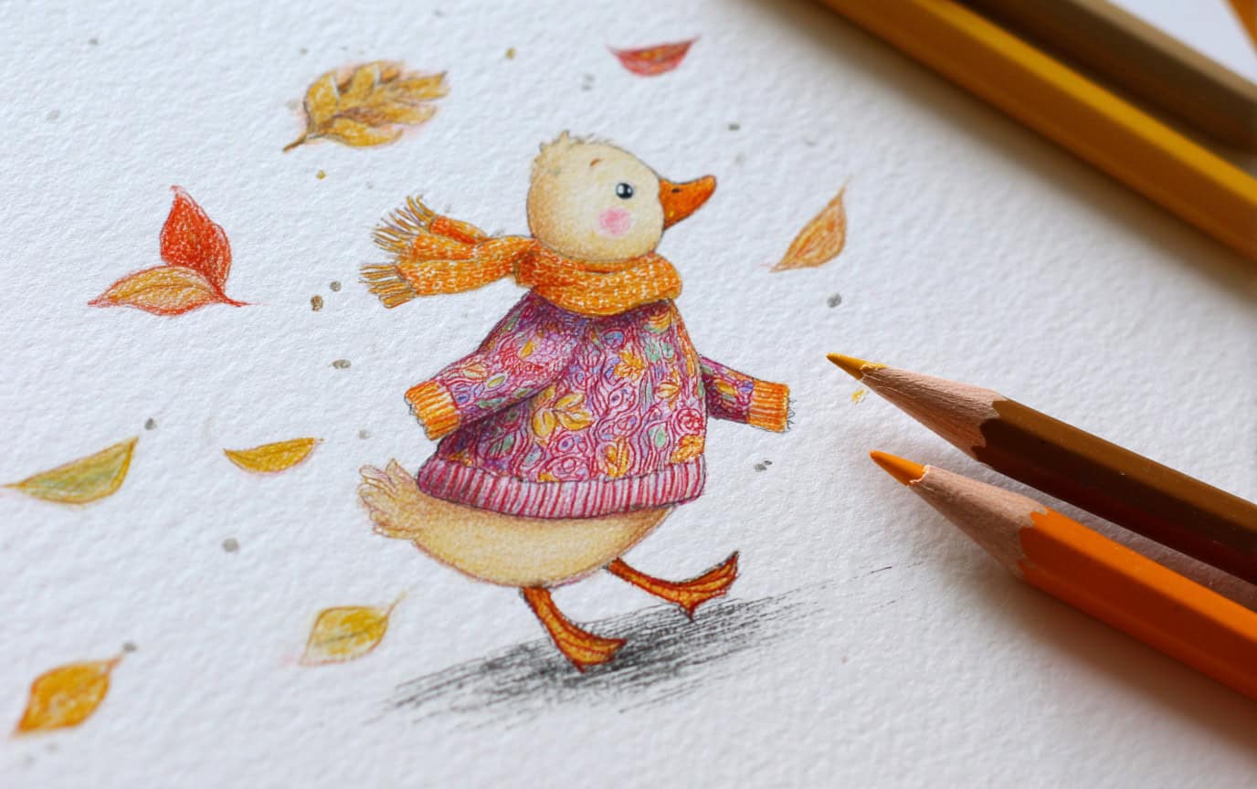 30 Irresistible Cute Animal Doodles in Autumn Outfits to Spark Creativity 3 irresistible cute animal